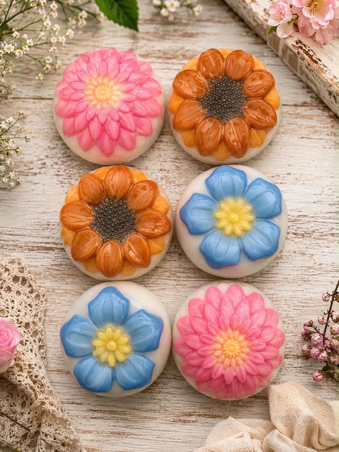 Goats Milk soap Flowers ( Random Color)